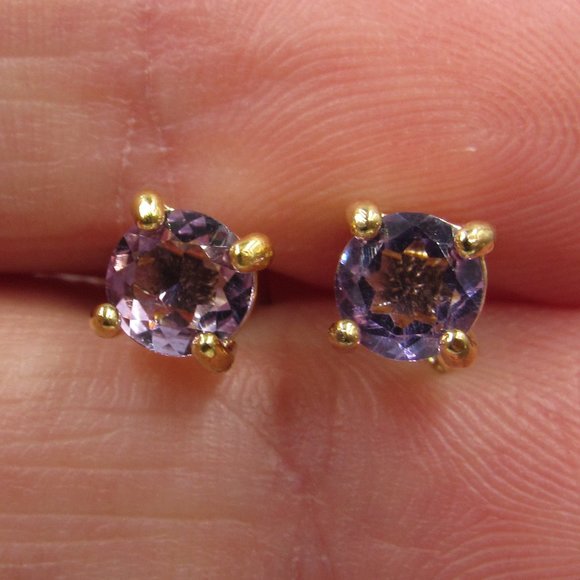 Jewelry - Sterling Silver Amethyst Stud Earrings Vintage
